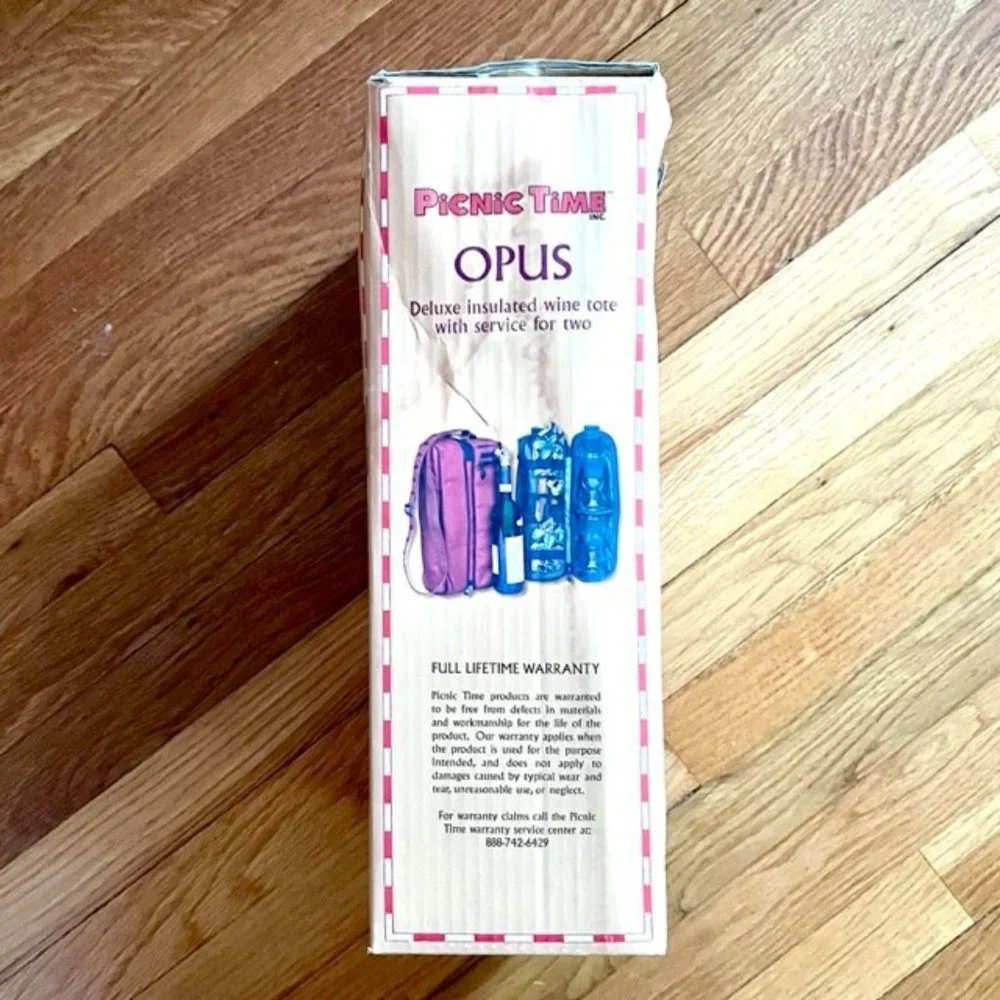 Picnic Time Deluxe Opus #514-49 Insulated Wine Tote With Service For Two (New)